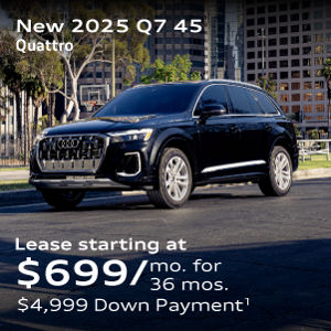 New 2025 Q7 45 Quattro Lease starting at $699/mo. for  36 mos. $4,999 Down Payment