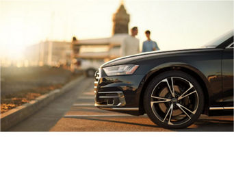 Side profile view of vehicle. 