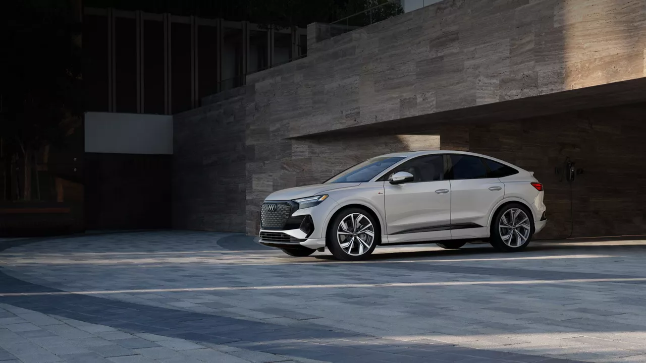 Audi electric cars parked