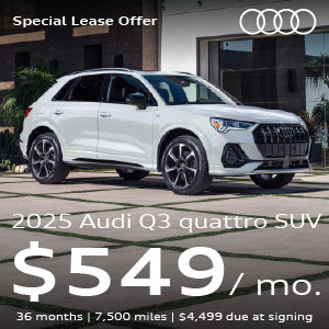 A white Q3 parked.