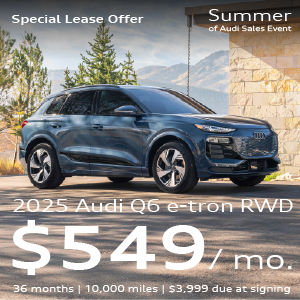 A blue Audi Q6 e-tron