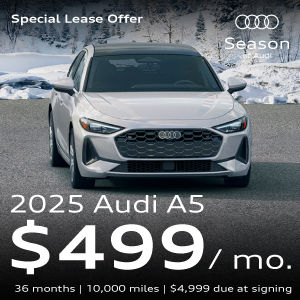 A silver A5 in the snow.