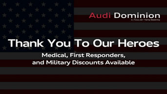 Audi vehicle with American flag in background