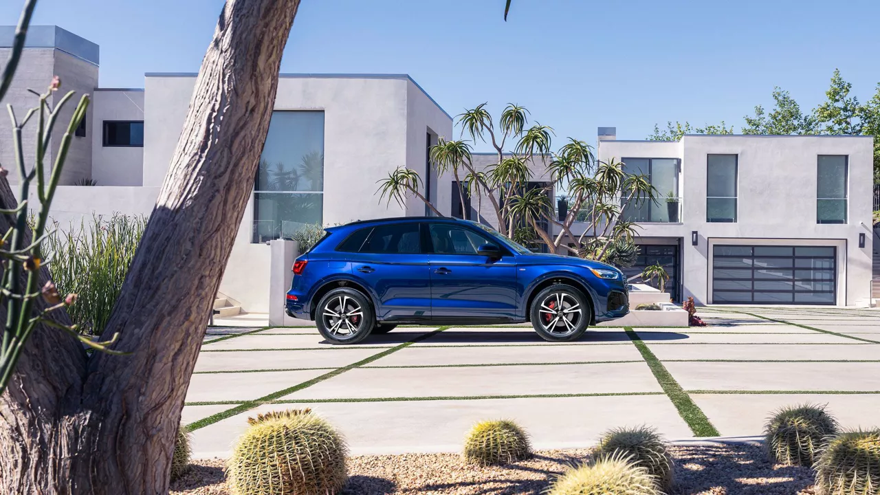 Exterior front view of an Audi Q5, parked.