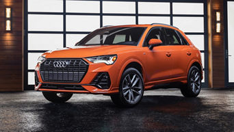 Three-quarter front profile of an Audi Q3.