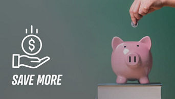 Profile view of piggy bank.