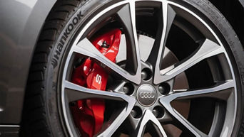 Profile view of vehicle tire. 