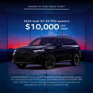 Side view of an Audi.