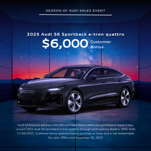 Side view of an Audi.