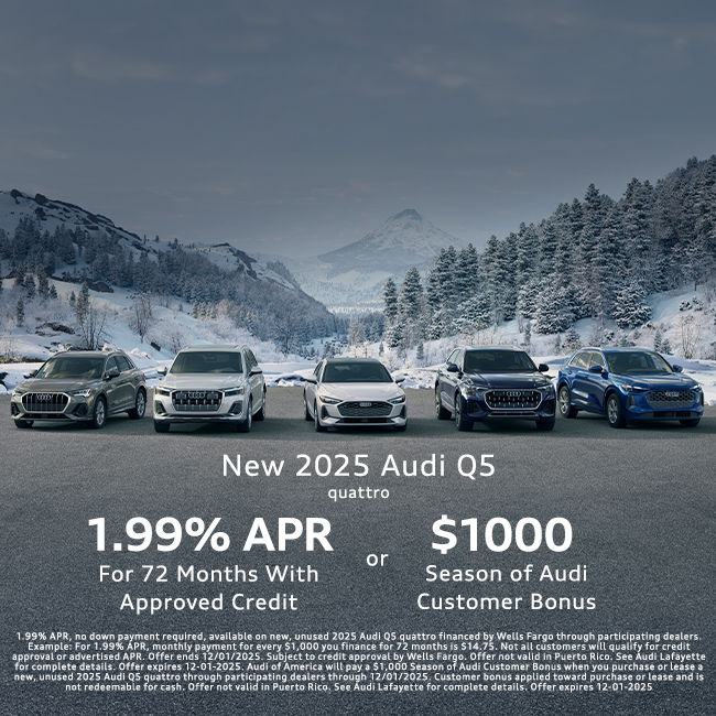 Front profile of Audi fleet with nature background