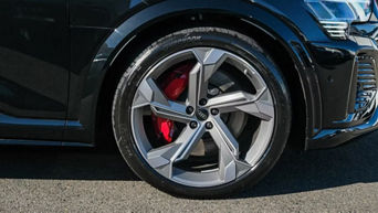 Profile view of vehicle tire.