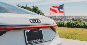 Audi vehicle parked.