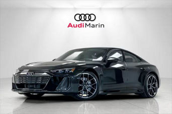 front facing 2025 Audi e-tron GT in a showroom