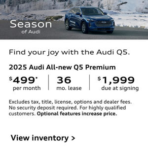 2025 Audi All-new Q5 Lease Offer