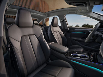 2026 Audi A6 interior view of front cabin in black leather