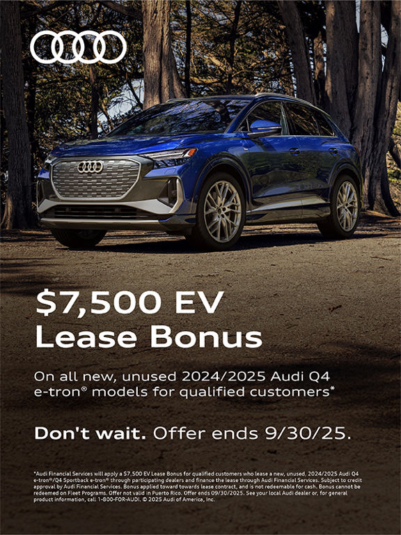 Audi Q4 etron side profile parked