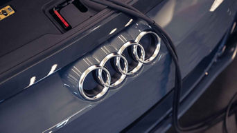 Front view of the Audi rings. Special offer.  