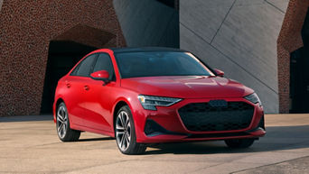 Profile view of an Audi A3. 